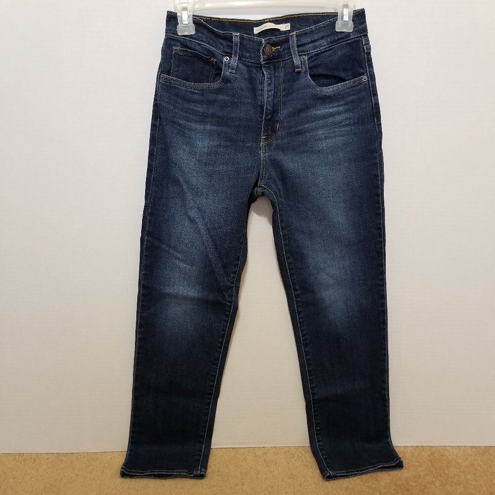 Levi's jeans 27 724 High Rise Straight Crop denim whiskered 58825-0055